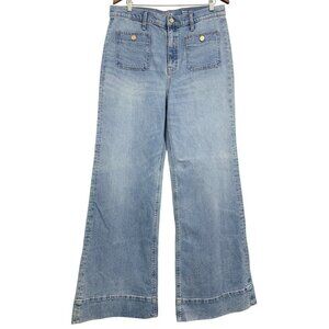 J.Crew Wide Leg Trouser Denim Jeans 32 Recycled Cotton Relaxed Light Wash New